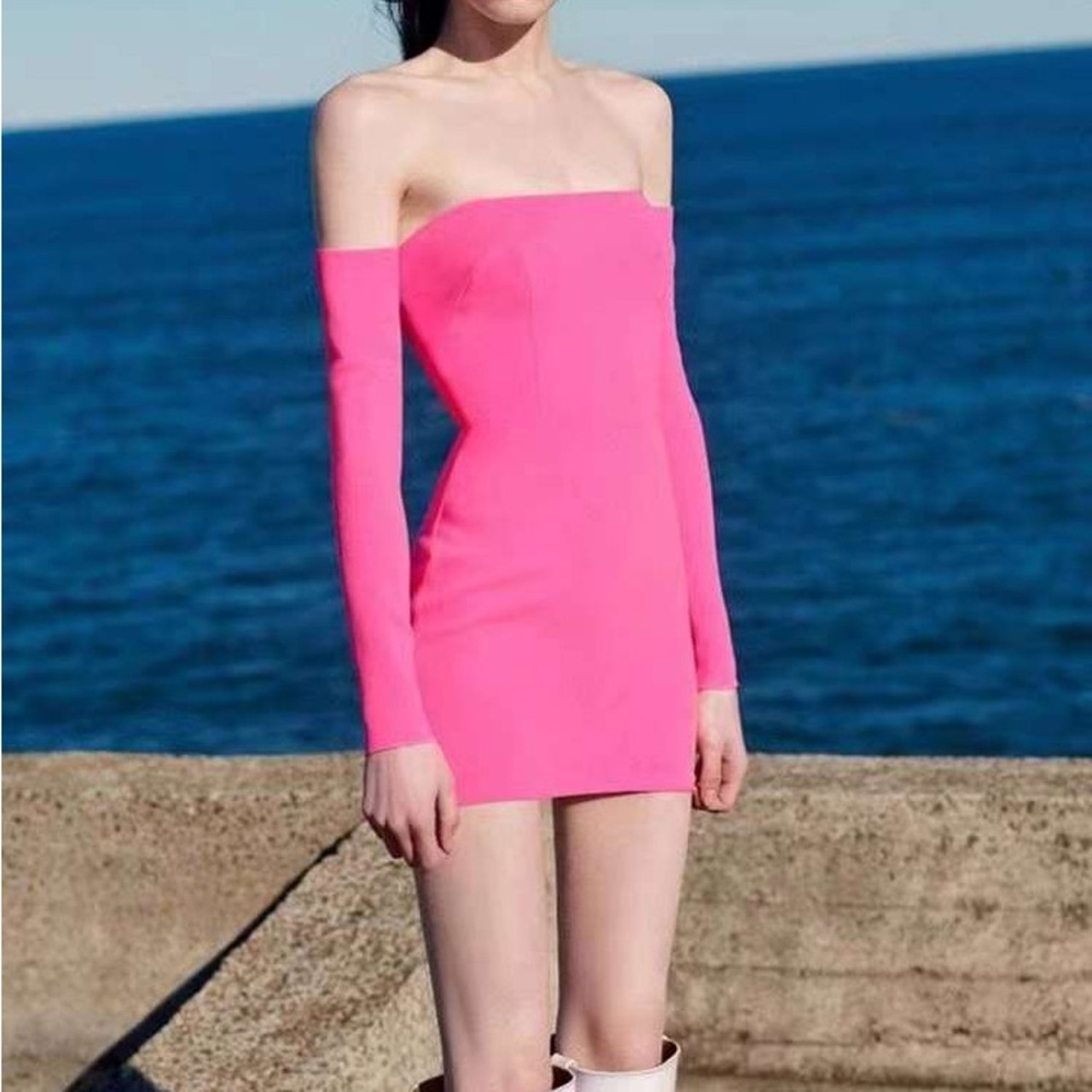 Alex Perry Caleb Stretch Crepe Pink Fabric